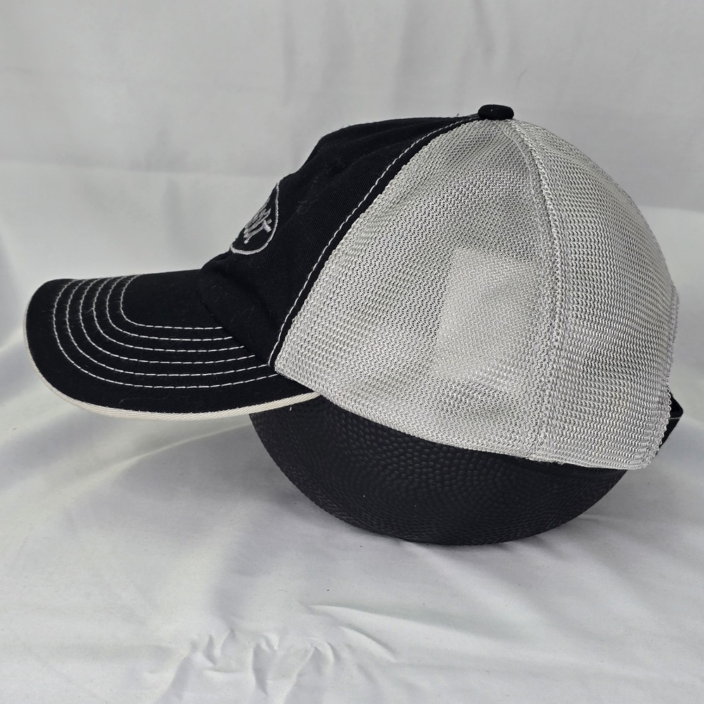 Peterbilt Strapback Trucker Hat Black White Mesh-Back Cap BDA Embroidered Patch - Picture 2 of 4